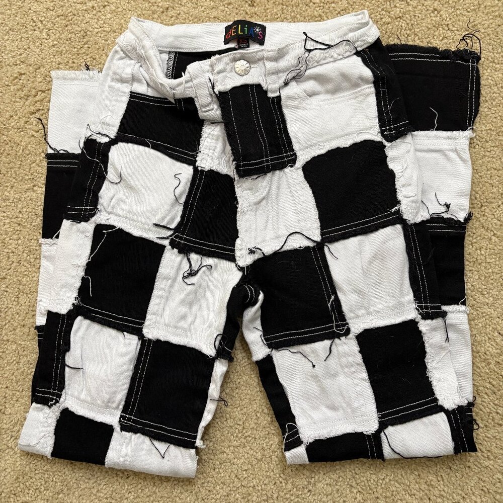 Checkered Patchwork Pants NWT